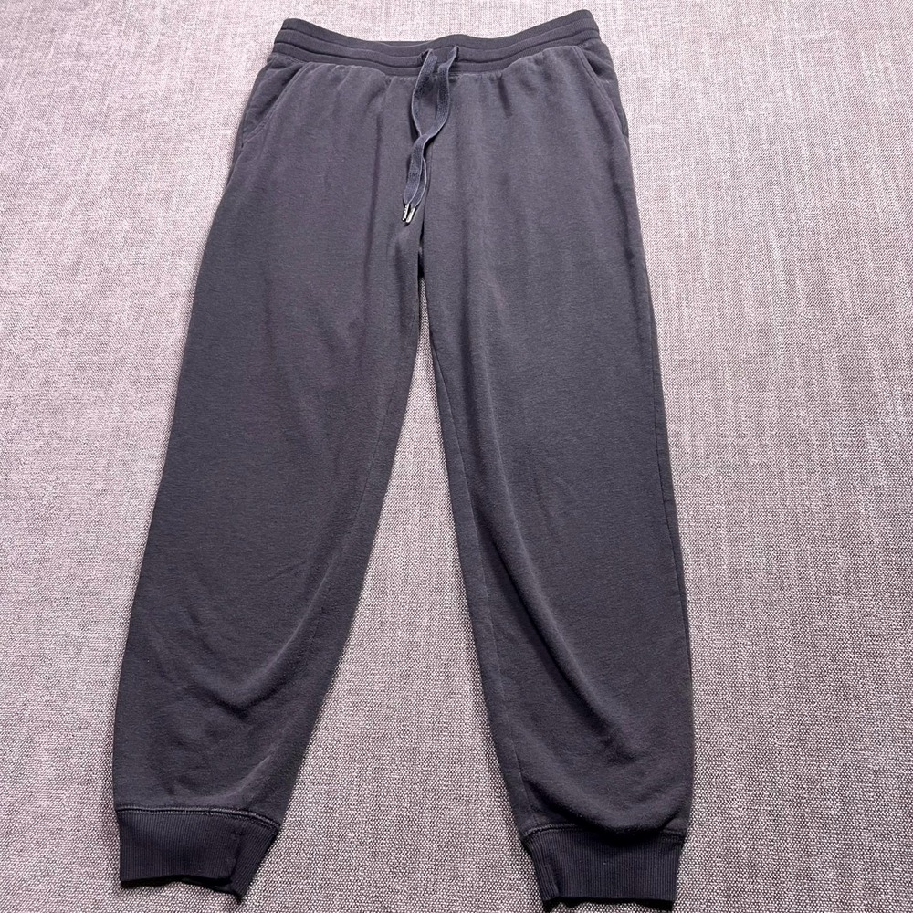 Old Navy Mid Rise Vintage Street Joggers Womens Medium Black Cotton Fleece Lined